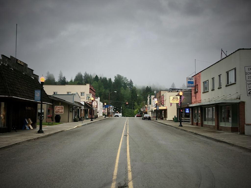 Downtown Morton, Washington, small town in the foothills of the Cascades 